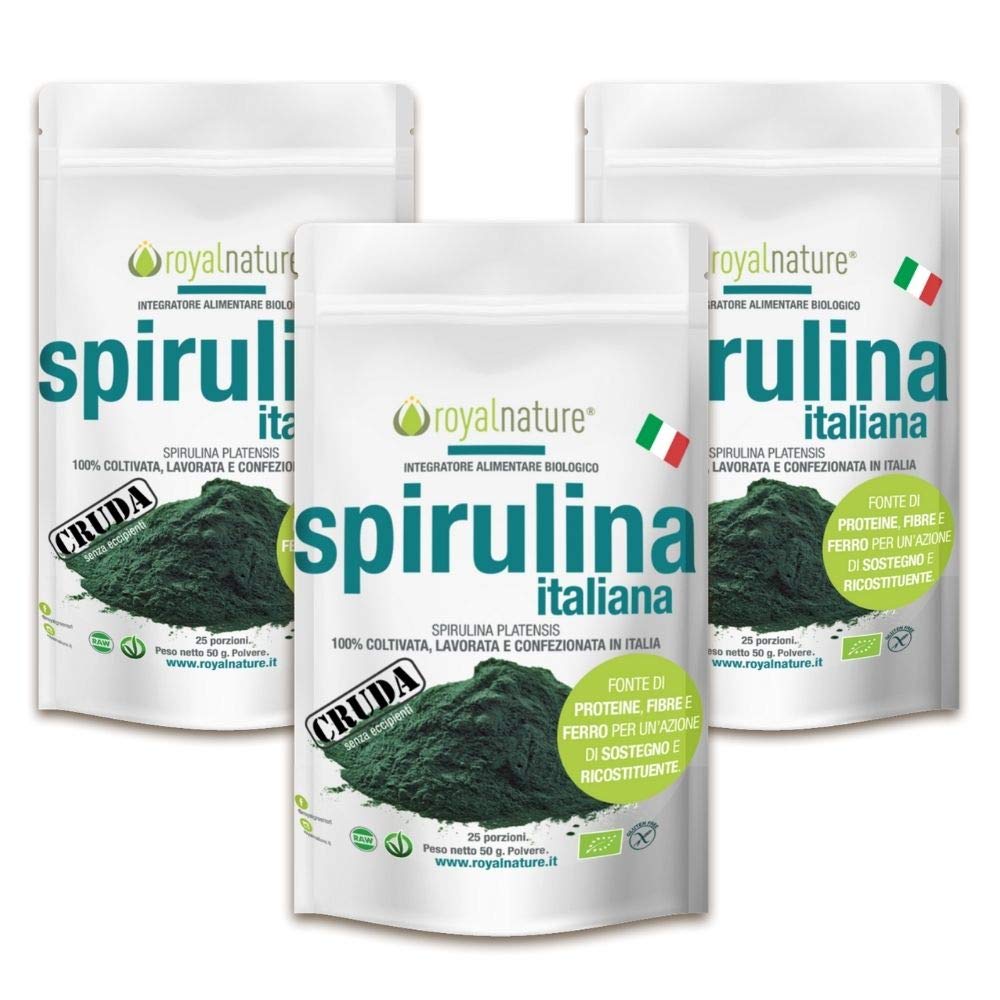Alga Spirulina Italiana Bio in Polvere Cruda Ricca di ficocianina 150 gr