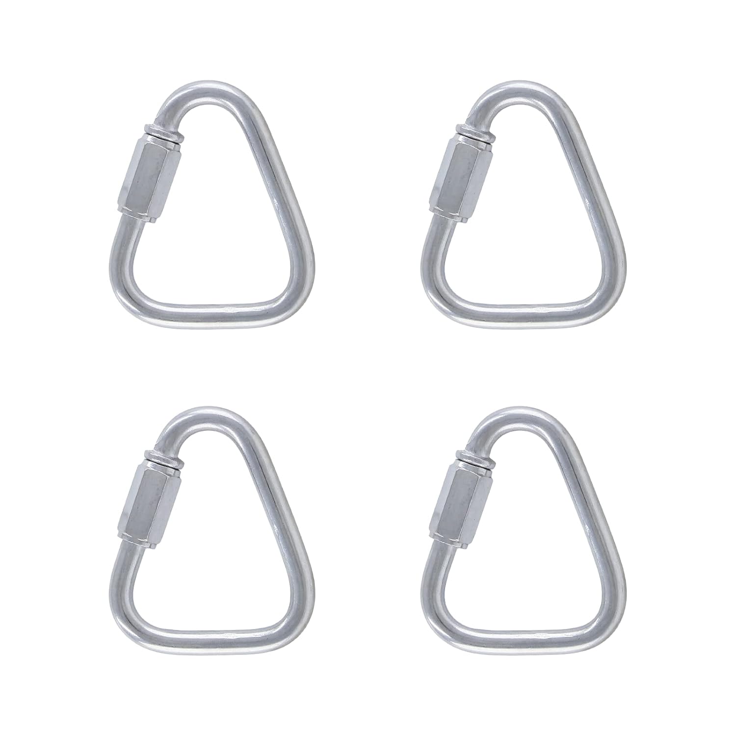4 Pack M6 Quick Link Triangle, 2.2 Inch Stainless Steel Quick Links Carabiner Heavy Duty for Outdoor Hiking Traveling - Image 5