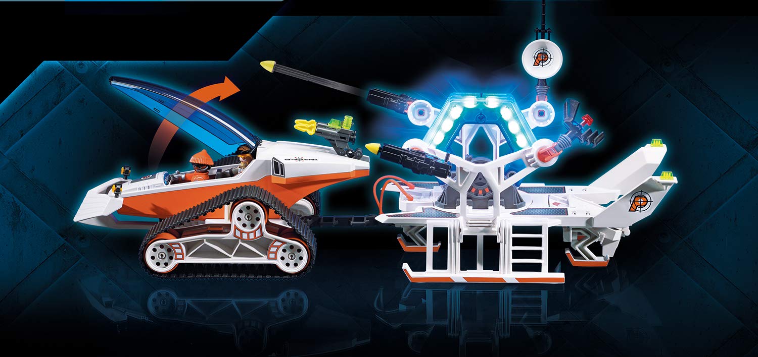 PLAYMOBIL Top Agents 70230, Stazione di Comando con Veicolo cingolato dello Spy Team, con luci e Suoni, dai 6 Anni