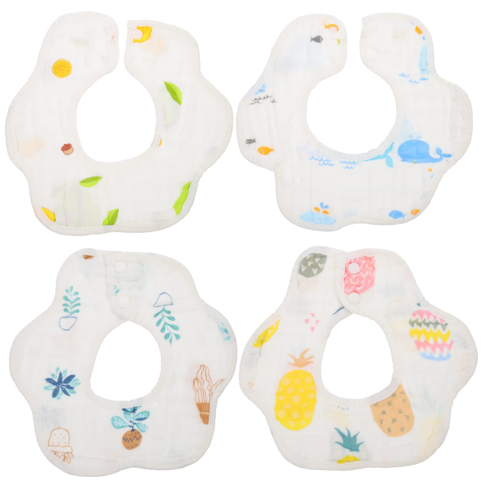 ifundom 12stücke Teiliges Baumwoll- Für Mädchen Verstellbare Atmungsaktive Und Saugfähige Babylätzchen Mit Niedlichen Tiermotiven Für Neugeborene Und Kleinkinder Hochwertige