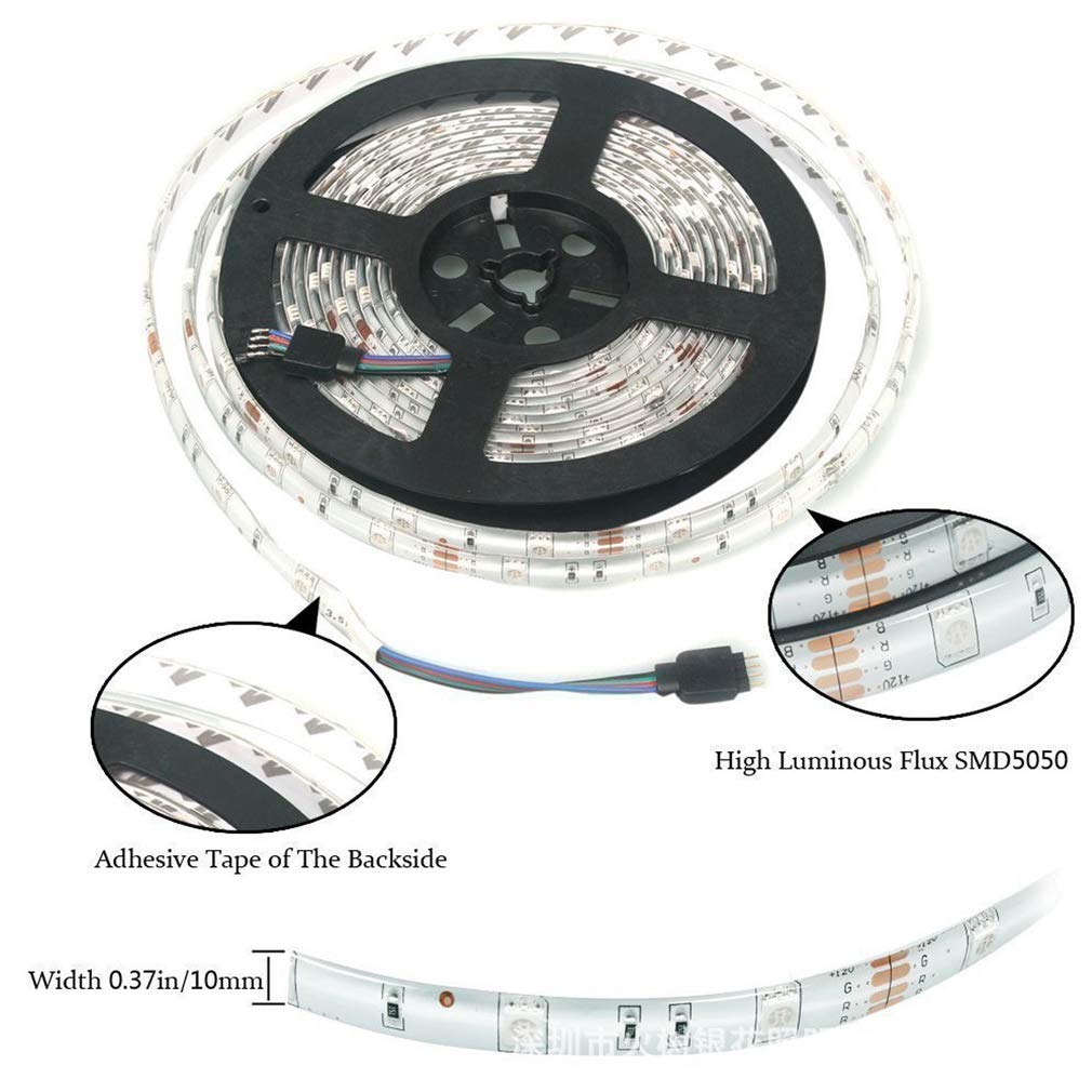 Striscia LED 5M, Luci LED Colorate Smart Phone Strisce LED Compatibile RGB SMD 5050 Musica SYNC LED Strip Controllo App E 44 Tasti Telecomando RF per Casa Cucina Festa TV Decorazione,10M