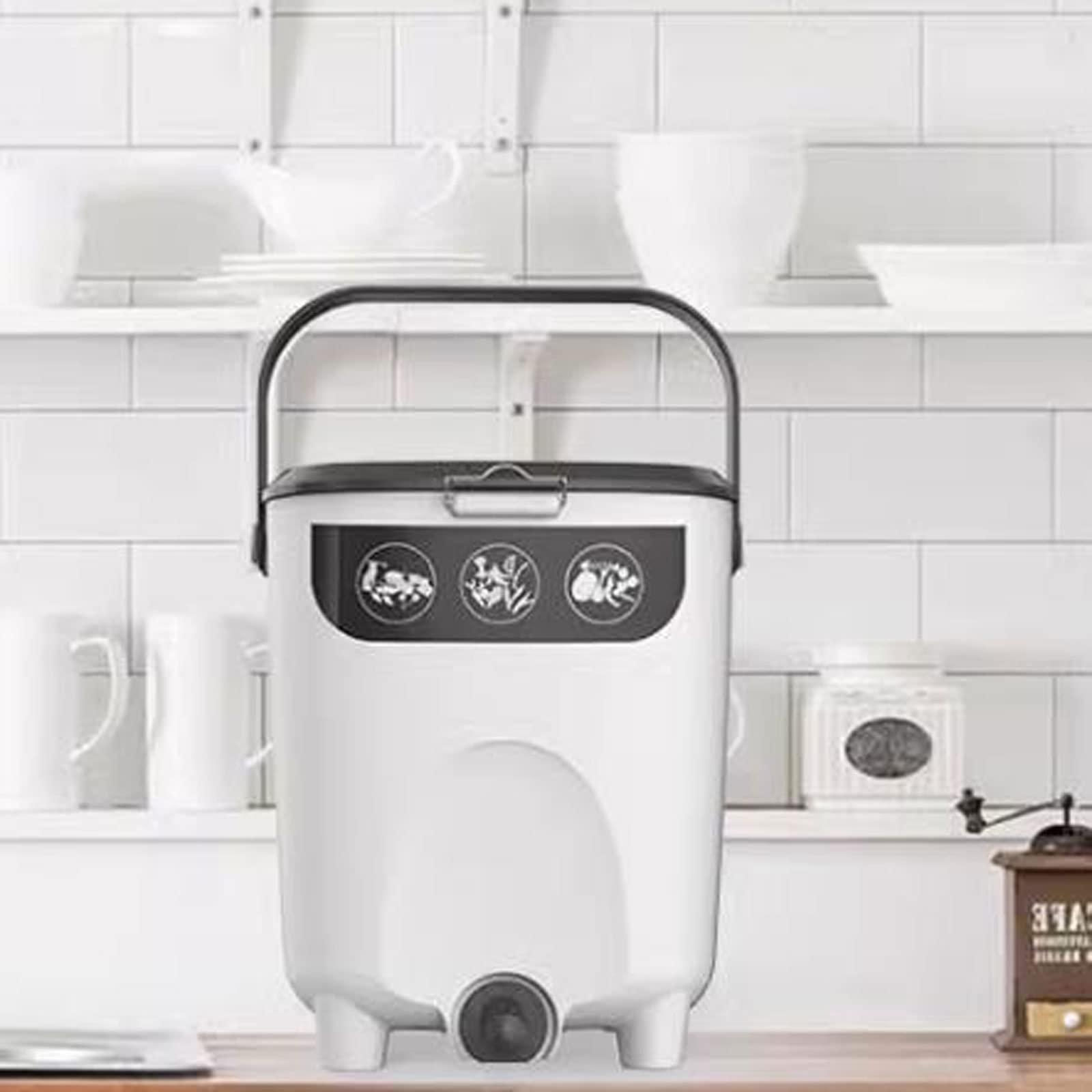 Compostador eléctrico Cubo de compostaje Bokashi Kit de inicio de compostaje, compostador for principiantes en interiores for todas las estaciones, cubo de compostaje de cocina de encimera, contenedor