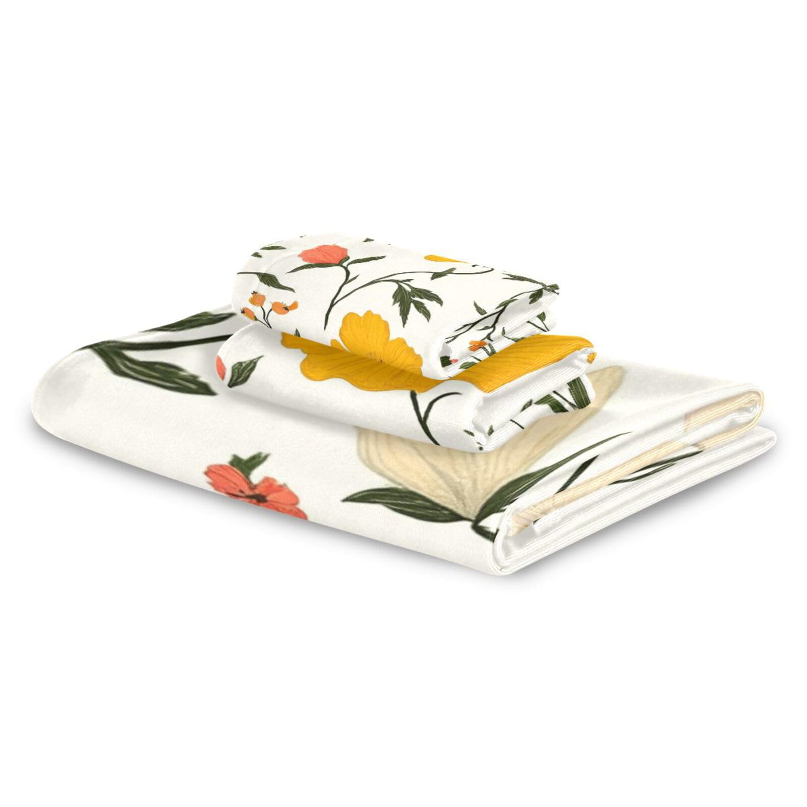 Chile Copihue Beauty Flower Soft Face Handtücher Set, 3-teilig, 1 Badetuch, 1 Handtuch, 1 Waschlappen für Küche, Bad, Yoga, Fitnessstudio