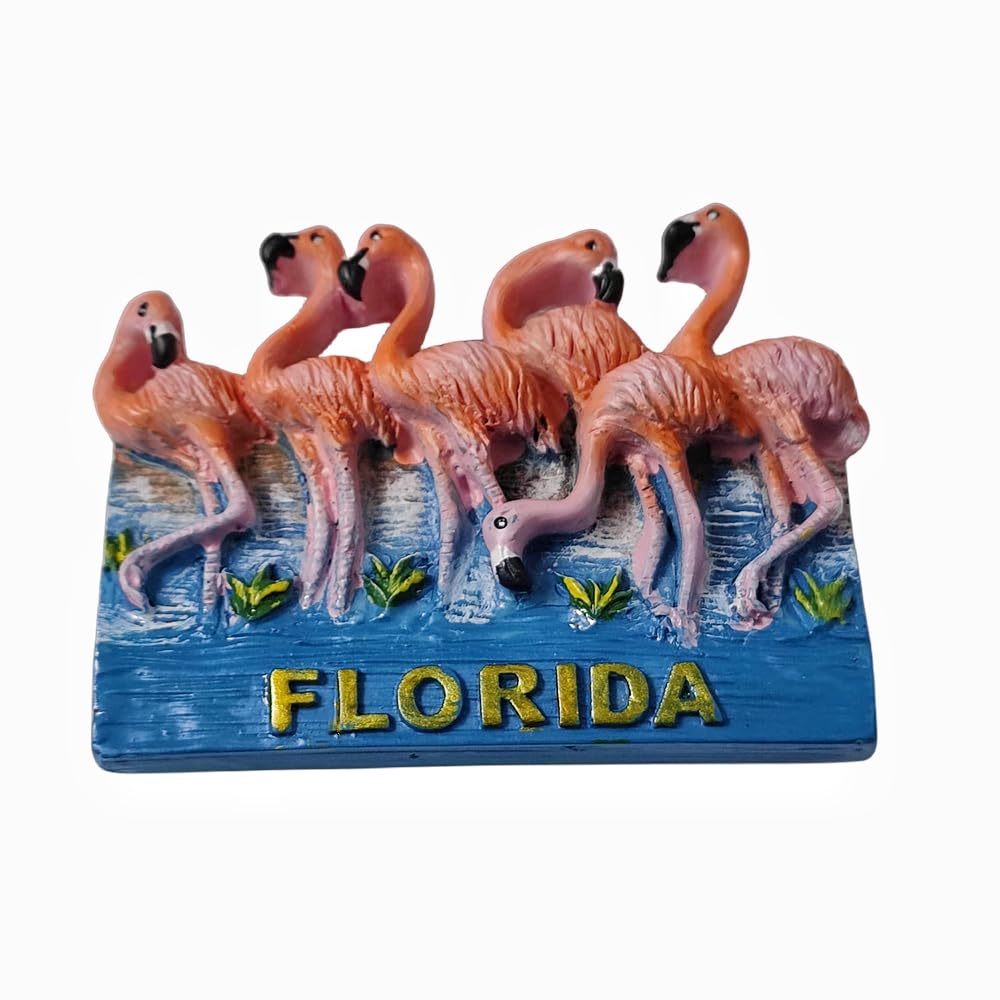Flamingi z Florydy USA magnes na lodówkę podróż pamiątka lodówka dekoracja magnetyczna naklejka ręcznie malowana rzemiosło