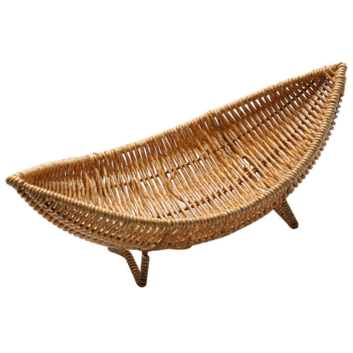 CTRLZS Fruit Bread Wicker Baskets Imitation Rattan Serving Tray Handwoven Plate Trays French Fries Boats Storage Bowls Platter