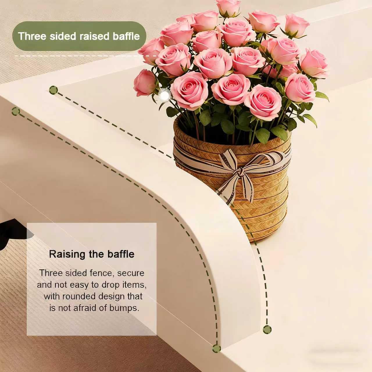 Table de lit réglable en hauteur avec roulettes