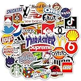 Kit Cartela com 100 Adesivos de Marcas Famosas e Personagens Animados