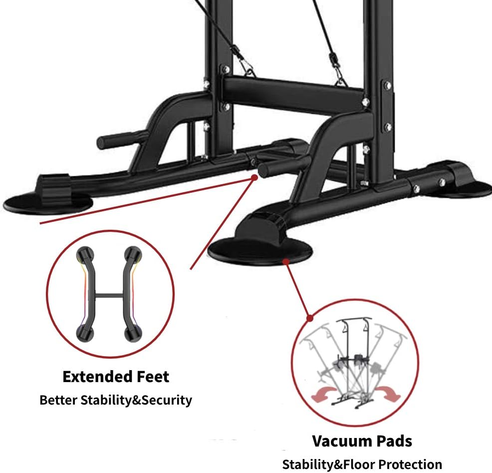 Leasbar Power Tower Dip Bar Station Pull Up Bar Stand for Home Gym Adjustable Strength Training Fitness Equipment 330 LBS with Backrest : Sports & Outdoors