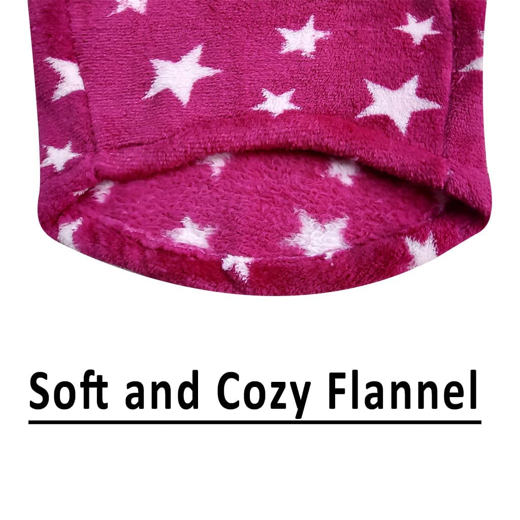 FETCHER Star Wine Colour Flannel Dog Costume Dog Cold Weather Coats Cat Apparel Doggie Clothes Pet High Collar Fleece Sweater Outfit Dog Thickened Warm Flannel Clothes (16" Medium) 4