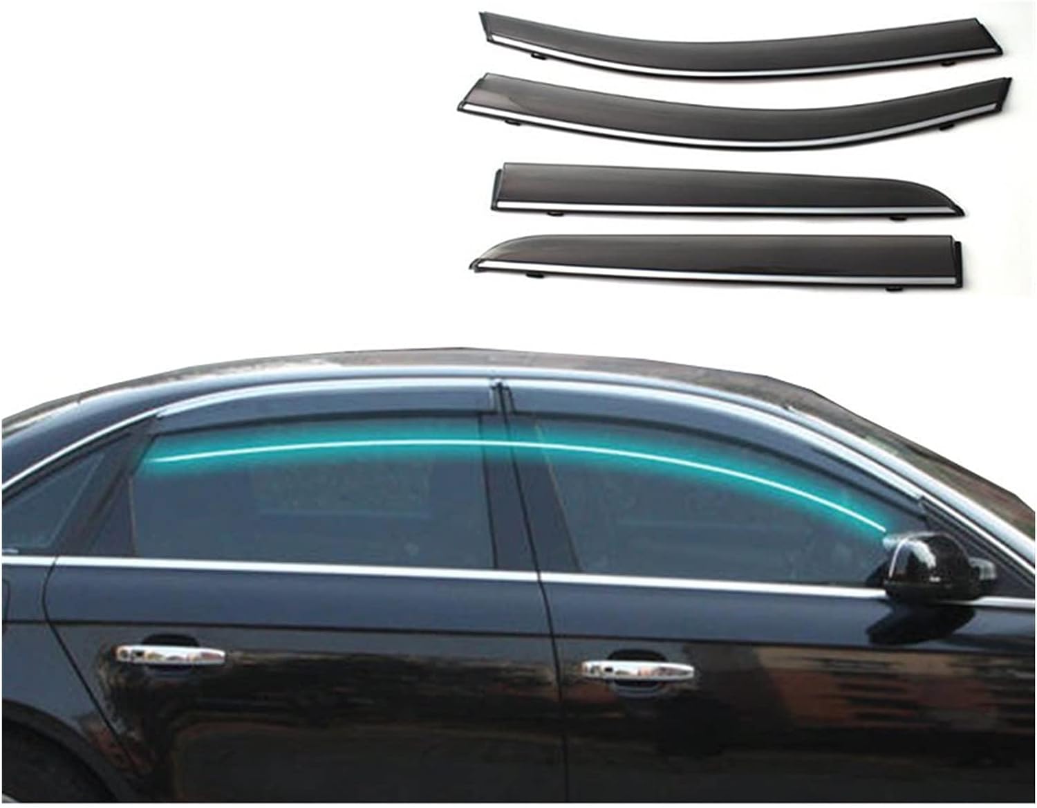 車用ウィンドウ サイドドアバイザー フロント ドア バイザー 左右セット 信託 サイドバイザー ために 19 18 アウディ ウィンドウバイザー A8l ウィンドウバイザーガード 21