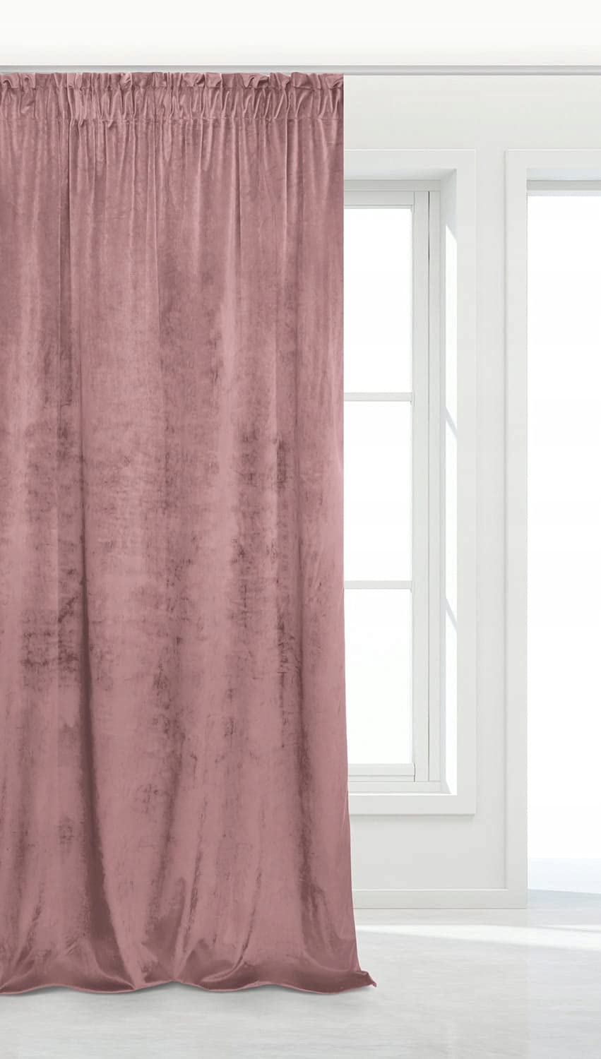 FKL DESIGN Home Deco Lot de 2 rideaux en velours opaques avec galon fronceur, en velours - 140 x 270 cm - Violet