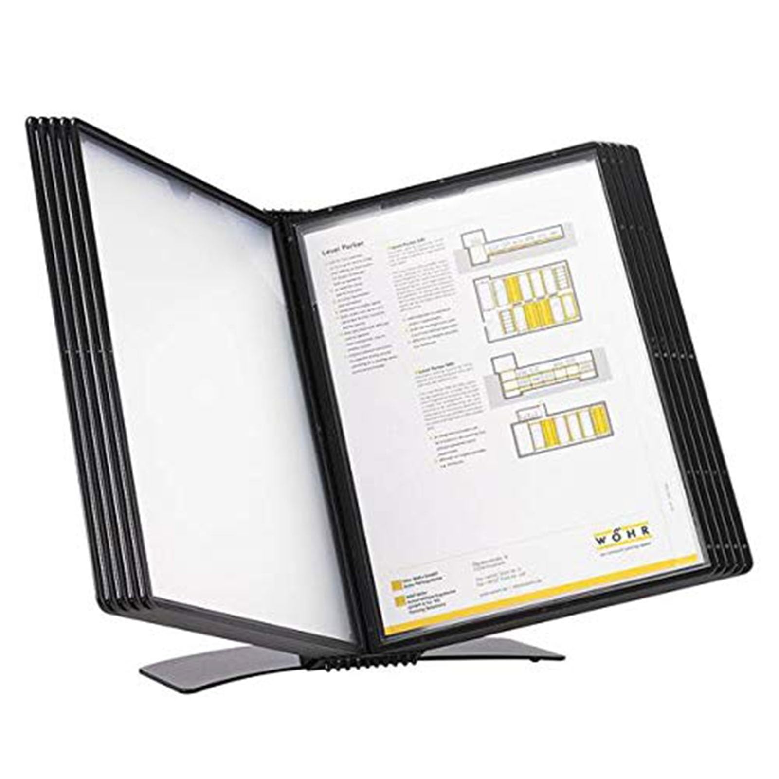 Système De Référence Et D'affichage De Bureau, 10 Pochettes Double Face,crganiseur De Documents Pour Bureau, Support De Référence De Bureau Durable Et Peu Encombrant.