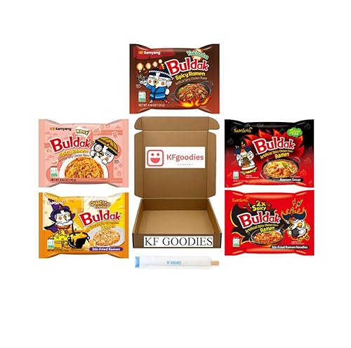 Vista 42 de Samyang Buldak - Sopa de fideos coreanos, salteados, de pollo picante (10, carbonara y Jjajang)