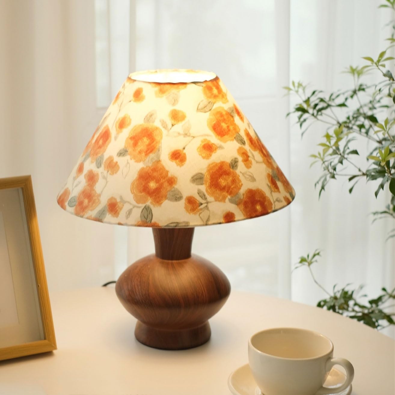 Lampka nocna Kwiatowa lampa stołowa do sypialni, lampka nocna, światło wieczne, atmosfera ślubna, szafka główna Lampy do sypialni