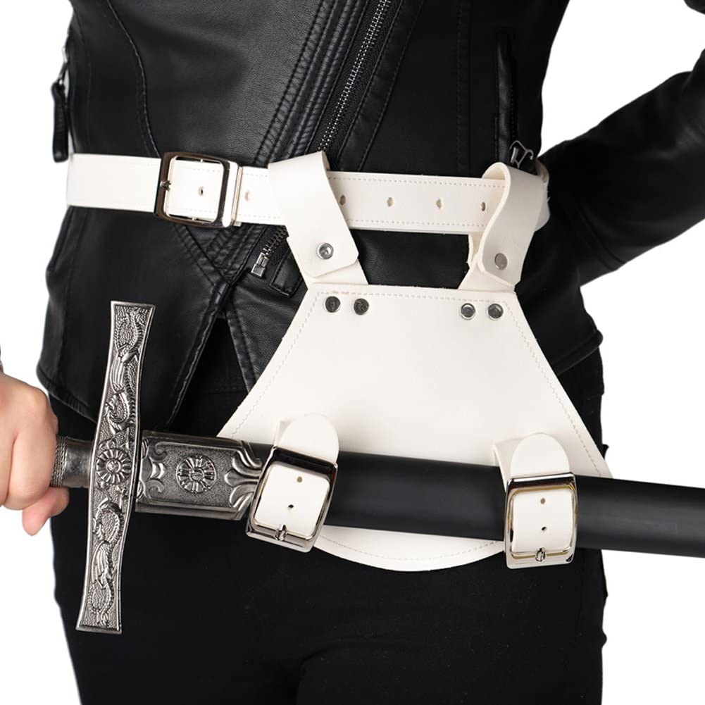 Ceinture Porte-épée En Cuir PU Pour Cosplay - Longueur 110 Cm, Ajustable, Parfaite Pour Katana, Rapière, Samouraï