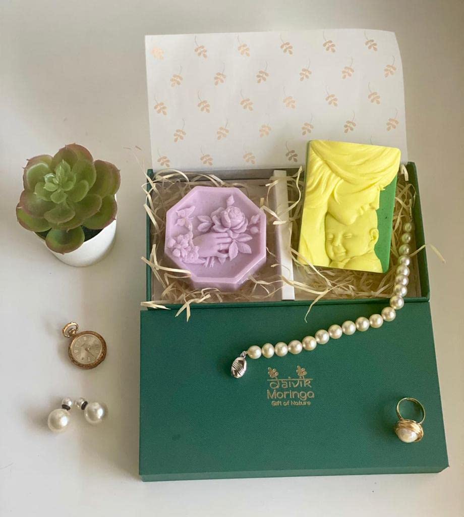 Daivik Moringa Surprise Birthday Gift Hamper Assorted Pack of 2 Face And Body Bars With Goodness Of Moringa In Gift Box-image-29