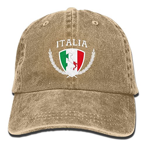 Y Y Y Italia Italy Italian Flag Adult Cap Adjustable Cowboys Hats Baseball Cap, Natural, One Size