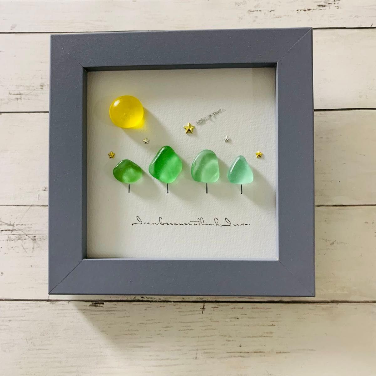 シーグラスアート インテリア雑貨 壁掛け 置物 北欧 観葉植物 贈り物