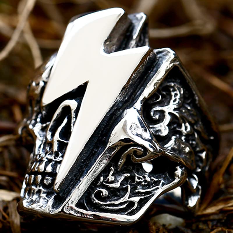 Image of Death Skull Ring for Men Stainless Steel Jewelry Biker Rings Scary Death Ring Skull for Gifts