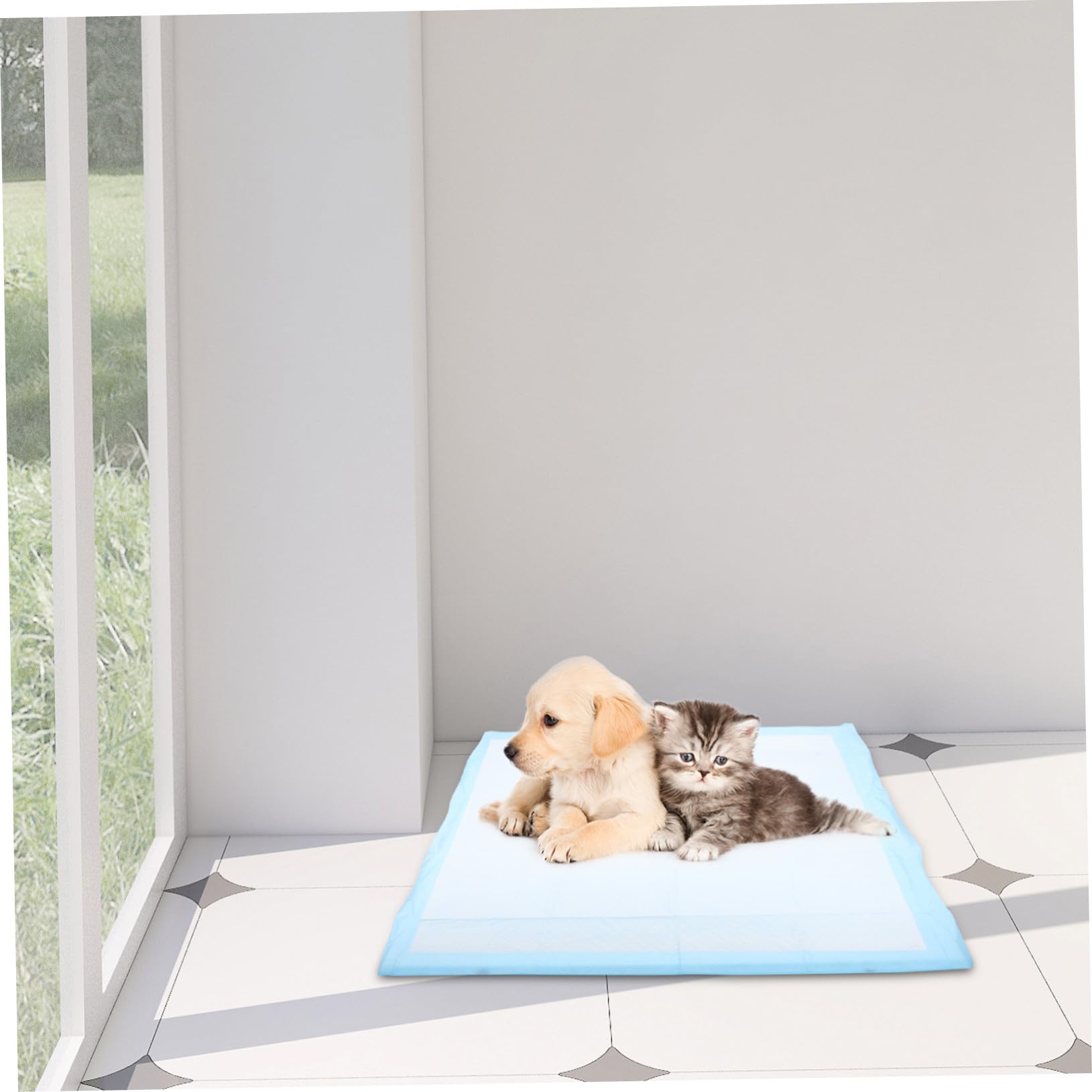 BESTonZON Alèse pour Chiot Ultra Absorbante, Lot 1, Non Tissé, 60x60 Cm | Chiens D’intérieur et Usage Quotidien, Aide à Garder le Sol Propre, Format L