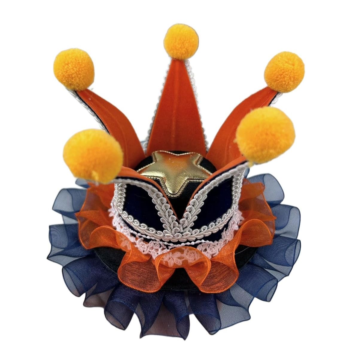 BPURB Women Lolita Circus Clown Hat Jester Mini Top Hat Halloween Costume Headband for Carnival Cosplay Party โ image 1