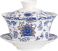 Vista 8 de Liang baobao Juego de té tradicional de Gaiwan con tapa y platillo Taza de té de gongfu tazas de té de porcelana de 10 oz
