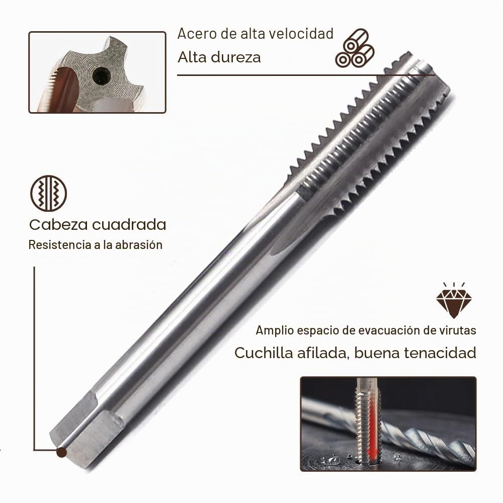 2 Piezas Machos M12 x 1,75 Terraja y Machos de Roscar HSS Métrica Máquina Rosca Macho, Machos y Troqueles Métricos para Roscado Reparación (M12)