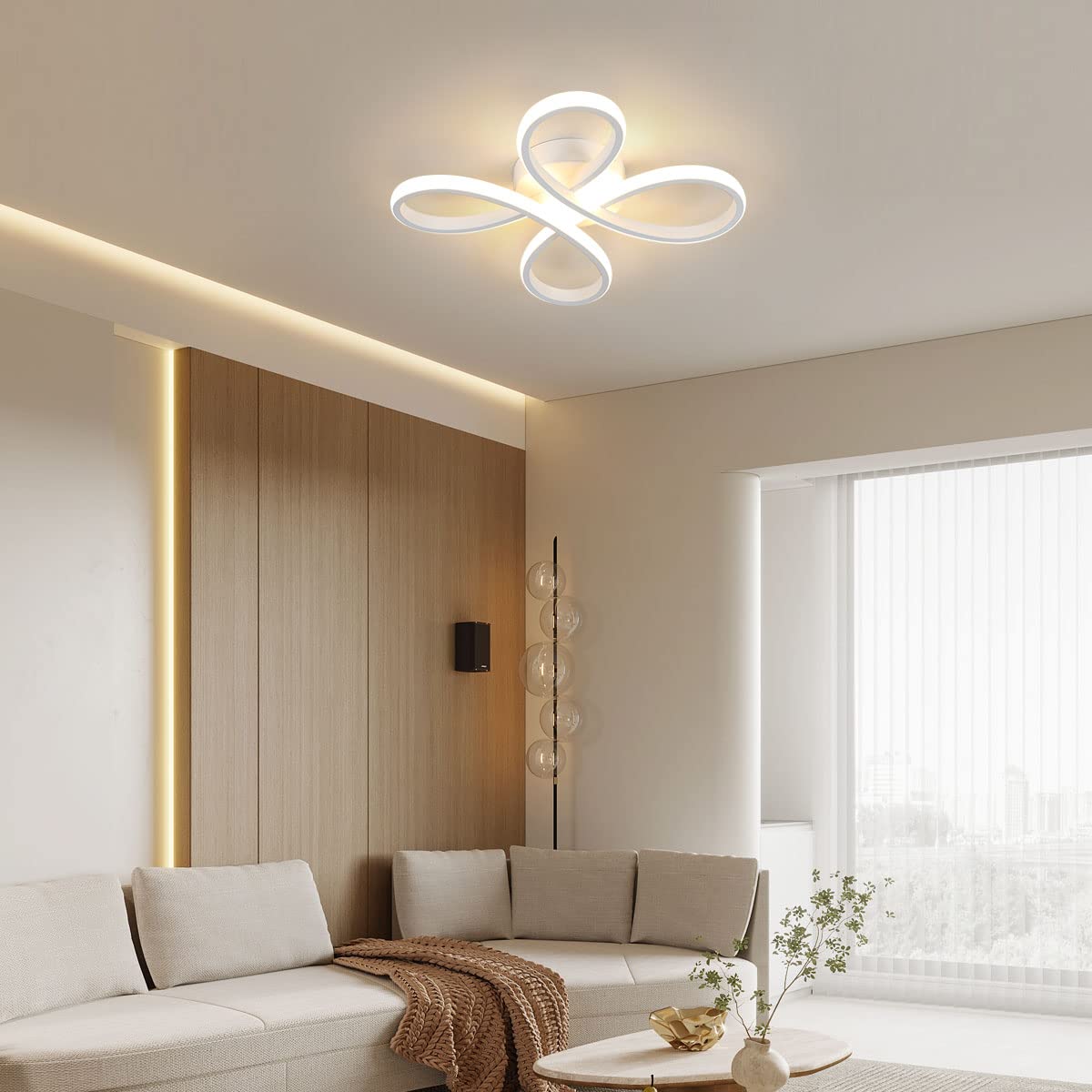 Plafoniera LED Soffitto Moderna, 30W 3375LM, 3000K Bianco Caldo | Lampada da Soffitto Fiore Design per Camera da Letto, Soggiorno, Corridoio, Cucina, Sala da Pranzo