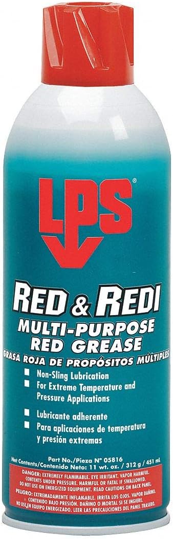 LPS 05816 Red & Redi Multi-Purpose Red Grease - 11 oz,