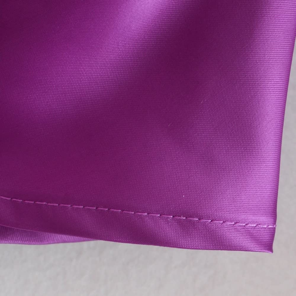 Blusa Donna,Camicette Estive Attillate A Pieghe con Risvolto A Tinta Unita Viola Vintage da Donna Manica Lunga Chic Elegante Casual Top alla Moda Camicia da Ufficio Allentata