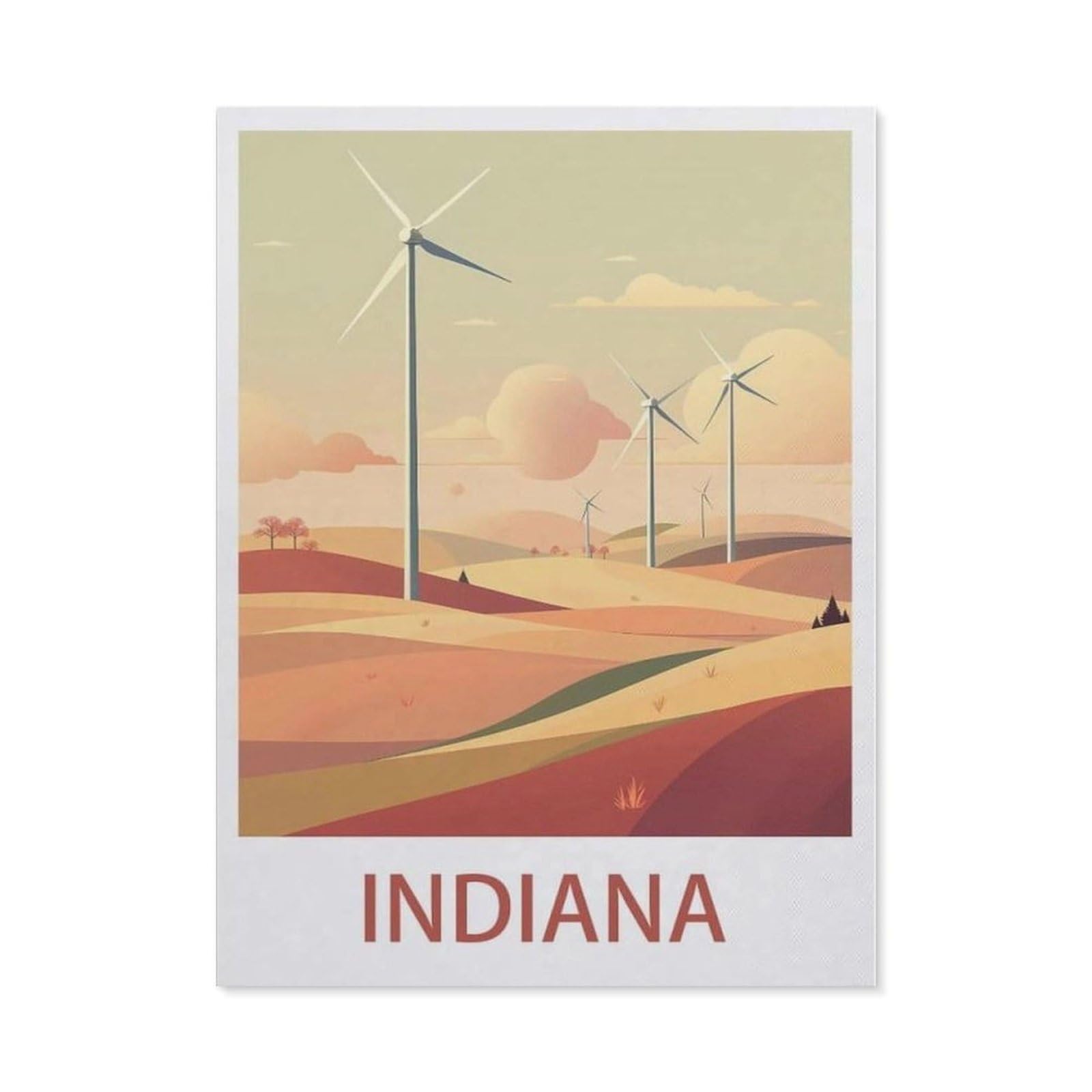 Beayodkp （30 X 40 Cm/11.81 X 15.74 Inches） Diamond Painting，Indiana Vintage Travel Posters，Diamond Painting Art Embroidery Cross Stitch Pictures Gift Wall Decoration-Ch64