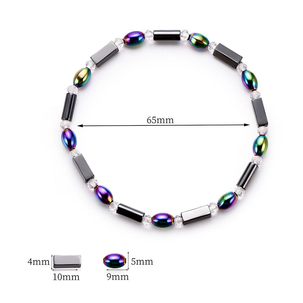 Lottoy Women Men Magnetic Anklet, Hematite Stone Ankle Bracelet, Health Care Therapy Jewelry (3#)