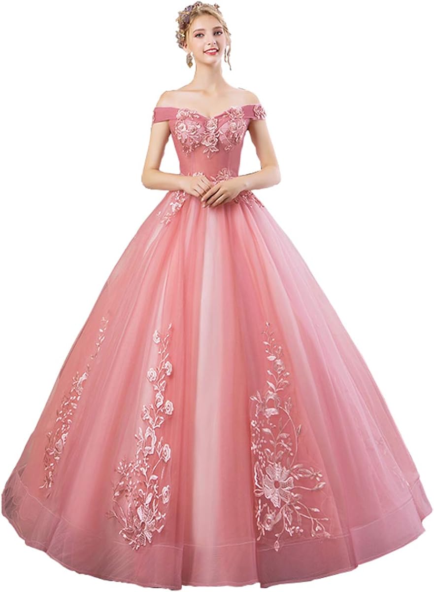 Aries Tuttle Coral Laceup Princess Quinceanera Dress Girls