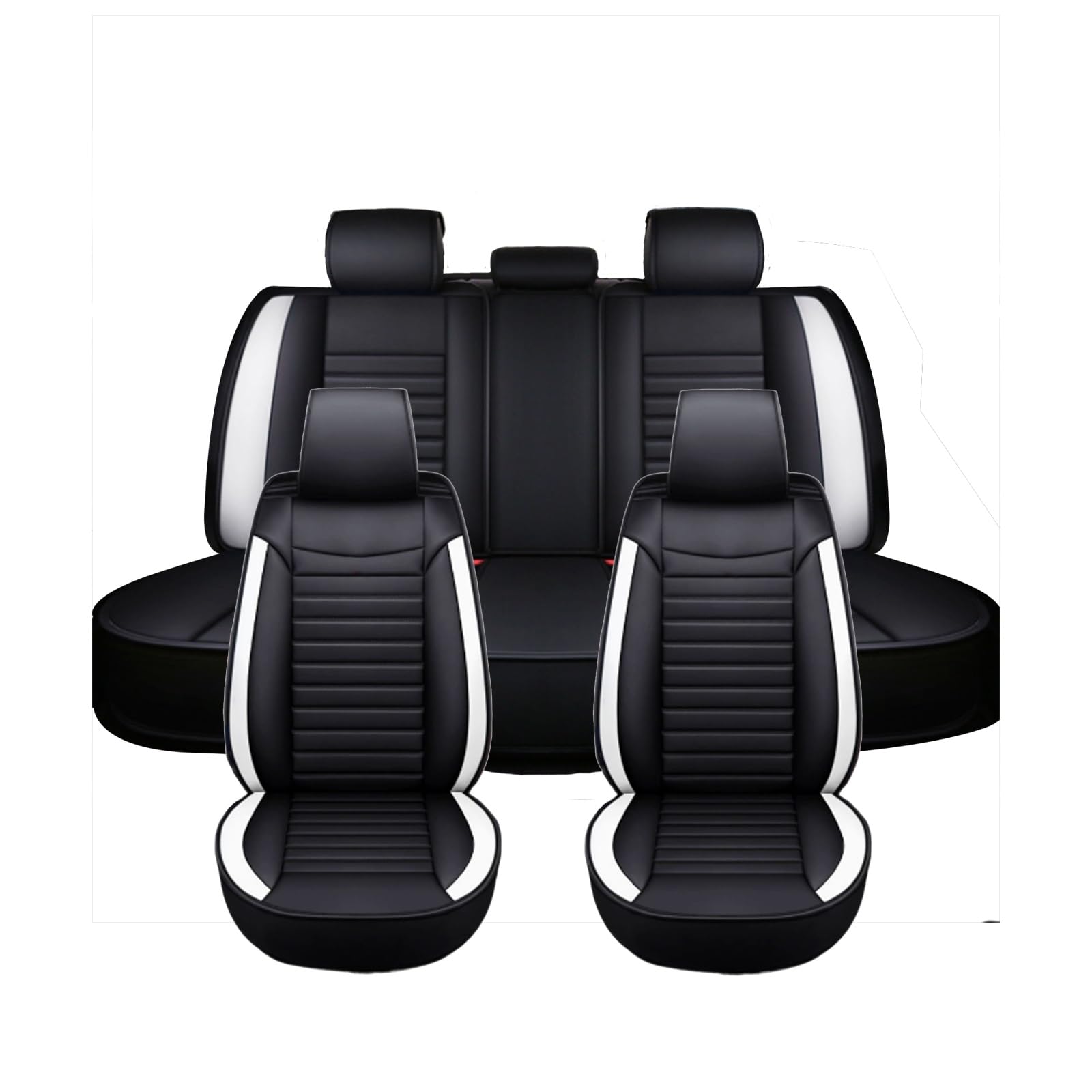 Car Seat Covers Full Set for Suzuki Jimny 2007-2024 2025，Universal Fit 5 Breathable, Waterproof, Durable, with Anti - Slip Design Full Set (2 Front + Rear Bench)(White)