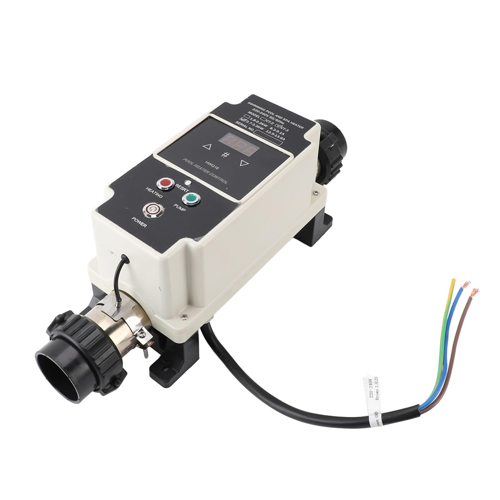 Podgrzewacz Basenowy o Mocy 2,7 ​​do 3,3 KW Elektryczny Podgrzewacz Wody w Basenie Termostat do Wanny z Hydromasażem z Cyfrowym Wyświetlaczem do Wanny z Hydromasażem Wanna z