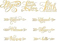 Vista 9 de OLYCRAFT 9 Piezas de Pegatinas de 1.6x1.6 Pulgadas con Temas Religiosos, Patrón de Palabras, Pegatinas Autoadhesivas, Pegatinas de Oro, Escritura
