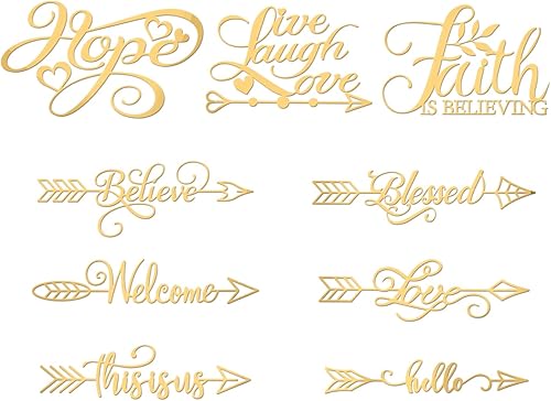 Miniatura 9 de OLYCRAFT 9 Piezas de Pegatinas de 1.6x1.6 Pulgadas con Temas Religiosos, Patrón de Palabras, Pegatinas Autoadhesivas, Pegatinas de Oro, Escritura