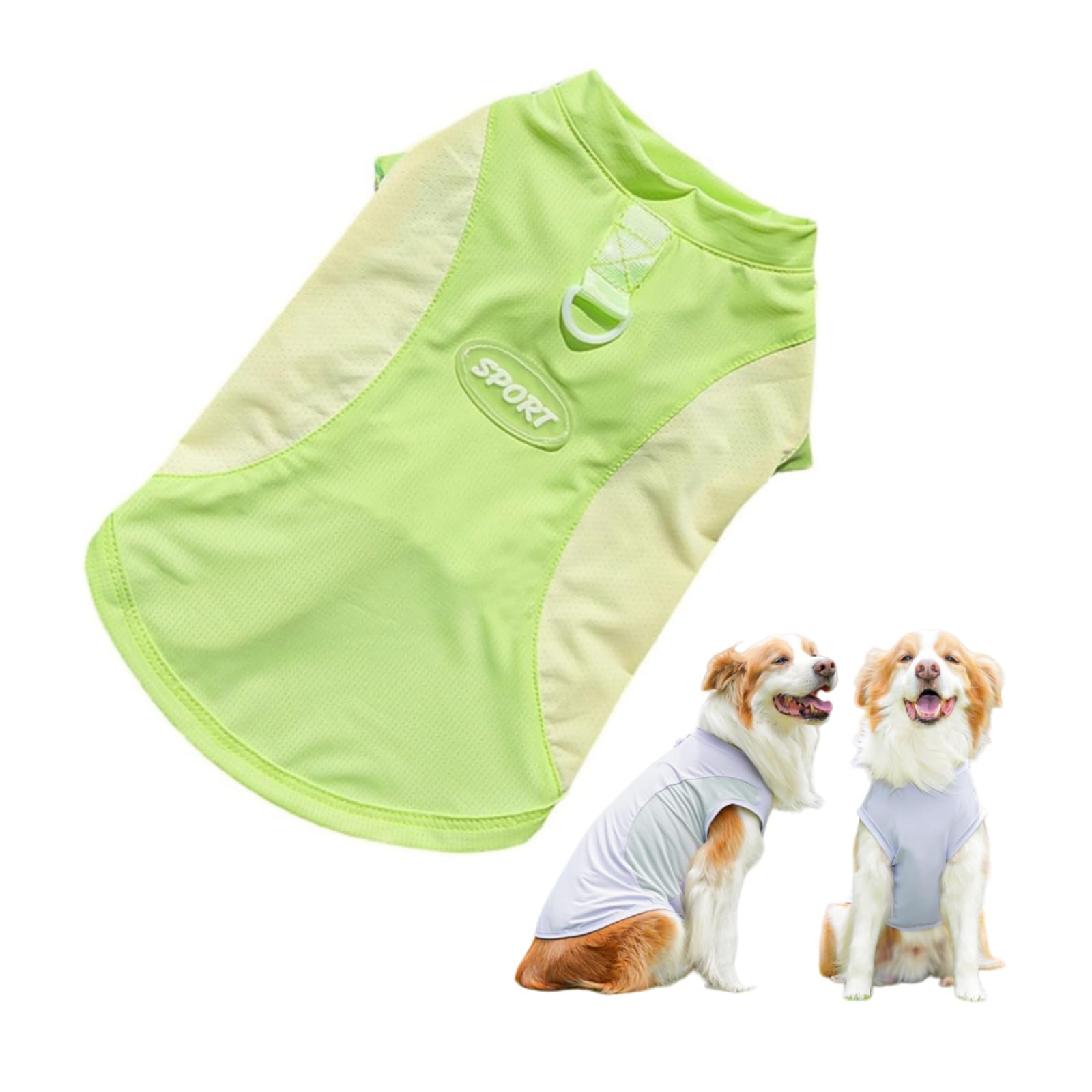 Dog Cooling Vest, Spring Summer Pet T-Shirt Breathable Cooler Coat with D-Ring, Puppy tshirt Quick Dry & Lightweight Cool Clothes for Small Medium Large Dogs Cats (Light Green,7XL) — image 1