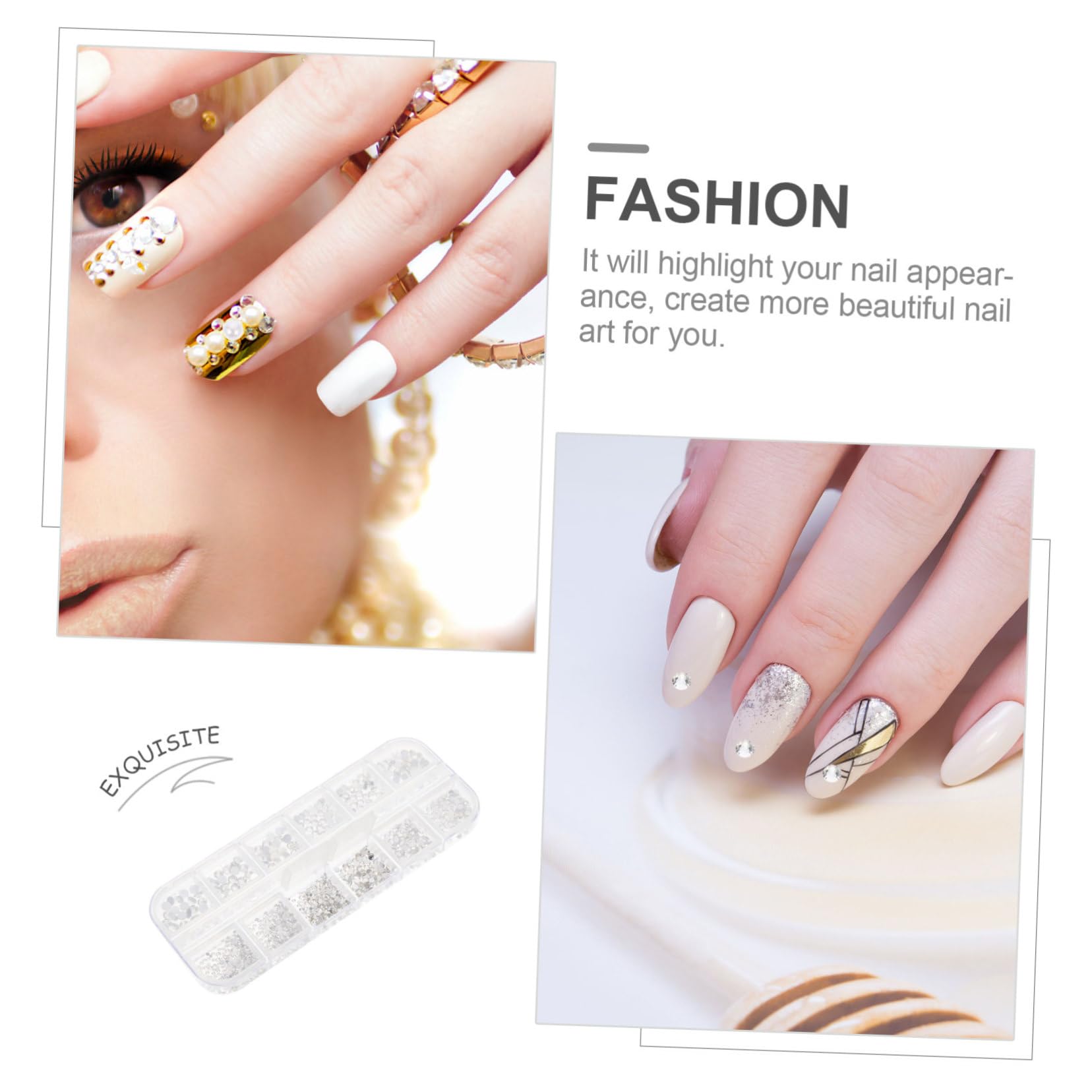 FRCOLOR 4 Set Di Ciondoli Per Unghie Con Strass Per Decorazioni Per Manicure E Trucco Gioielli Per Unghie Per Donne Donne E