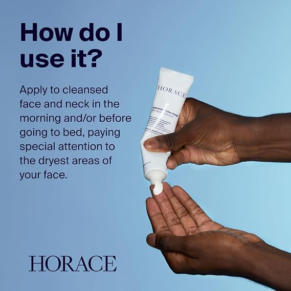 HORACE Rich Face Moisturiser for Men - Unscented, 75 ml | Hydrating Cream with Prickly Pear Oil and Shea Butter - Moisturising Skincare for All Skin Types