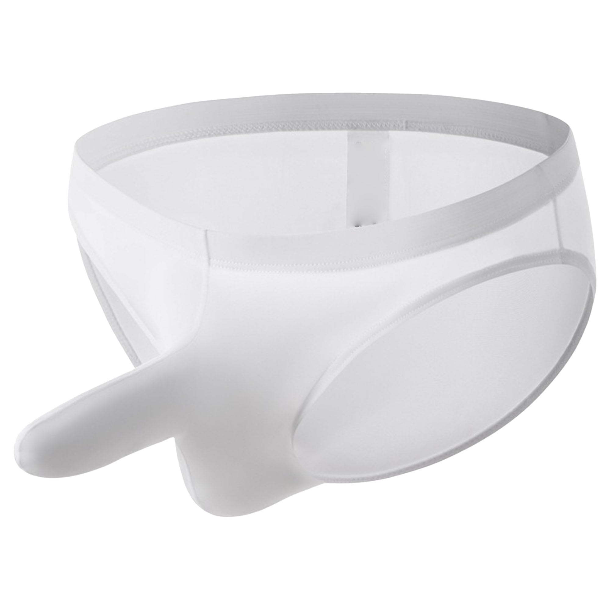 JEKE-DG Mens Ice Silk Bulge Enhancing Briefs Low Rise Lightweight Underwear Elastic Trunks Transparent Underpants (Medium,White-1pc)