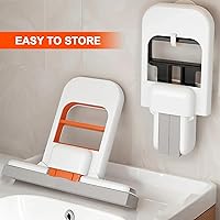 Vista 4 de Mini trapeador plegable de escritorio, uso húmedo y seco, mini fregona de limpieza portátil para espacios pequeños, baño, cocina, vidrio, sala