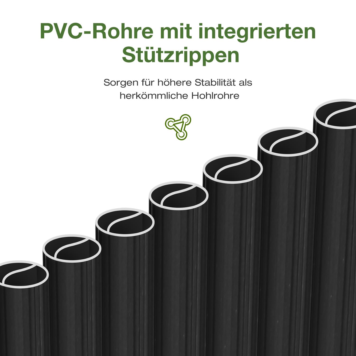 Brise-vue en PVC pour balcon, 80 x 400 cm, gris, tube rond avec bandes de renfort, brise-vue pour balcon, clôture de jardin, terrasse et balustrade
