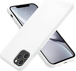 OTOFLY Compatible with iPhone 11 Pro Max Case,Ultra Slim Fit iPhone Case Liquid Silicone Gel Cover with Full Body Protection Anti-Scratch Shockproof Case (White)