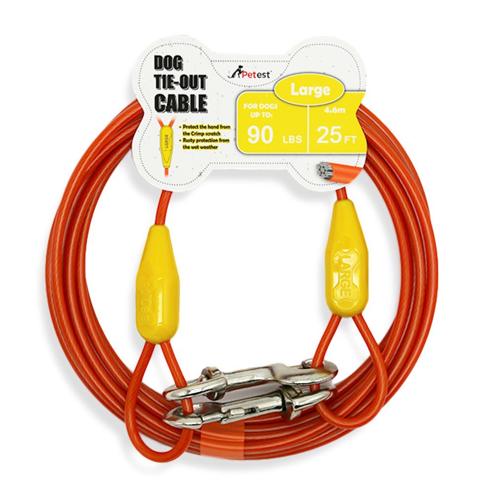 Petest 25ft Tie-Out Cable with Crimp Cover for Large Dogs Up to 90 Pounds โ image 1