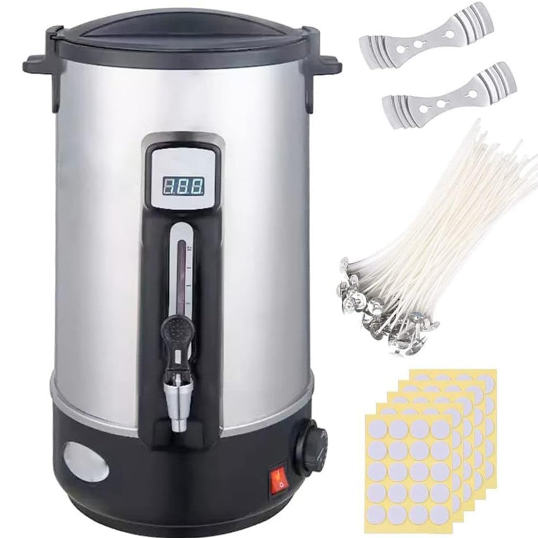 Kit de fabricación de velas para adultos, derretidor eléctrico de cera con placa caliente, juego de suministros de velas para principiantes con termómetro digital