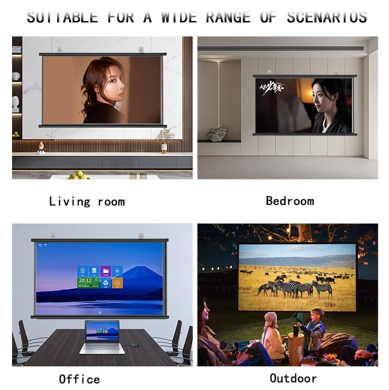 Pantalla manual retráctil HD 4K 72in 4:3 miniatura 7
