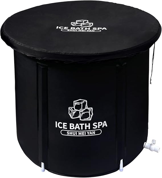 SHUIMEIYAN Large Ice Bath Tub Outdoor with Lid Portable Bathtub