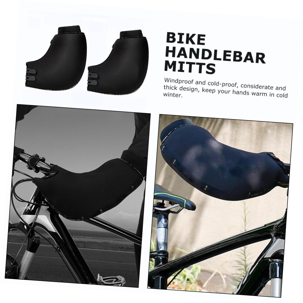 Veemoon Warme Lenkerhandschuhe 1 Paar Winddichte aus Neopren und Baumwolle Dicke Winter Fahrradlenkerhandschuhe für Kalte Wintertage Unisex für Bike und Motorrad