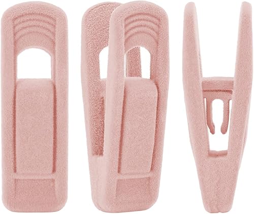 Trgowaul Perchas de terciopelo rosa claro clips de dedo fuertes para perchas finas, perfectas para trajes, faldas, pantalones y ropa de bebé disponible en Yaxa Costa Rica